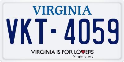VA license plate VKT4059