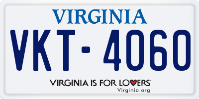 VA license plate VKT4060