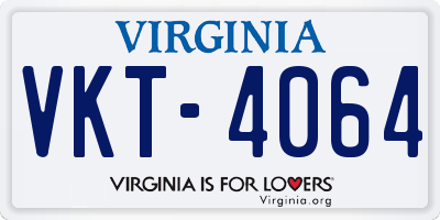 VA license plate VKT4064