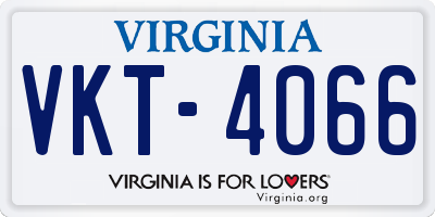 VA license plate VKT4066