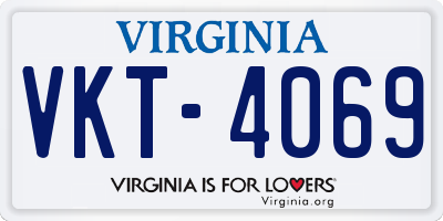VA license plate VKT4069
