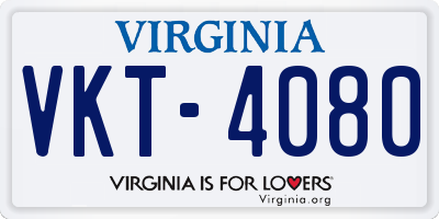 VA license plate VKT4080