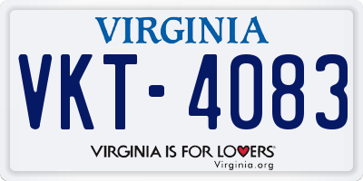 VA license plate VKT4083