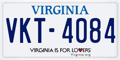 VA license plate VKT4084