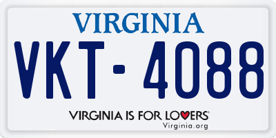 VA license plate VKT4088