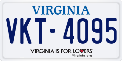 VA license plate VKT4095