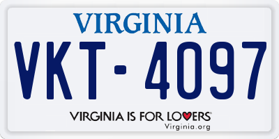 VA license plate VKT4097