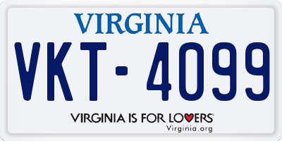 VA license plate VKT4099