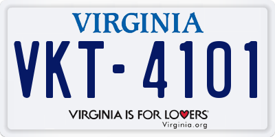 VA license plate VKT4101