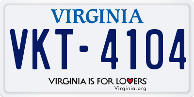 VA license plate VKT4104