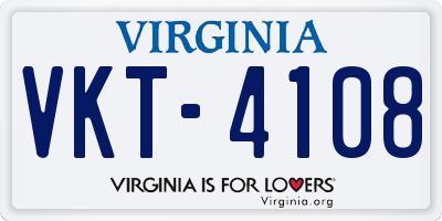 VA license plate VKT4108