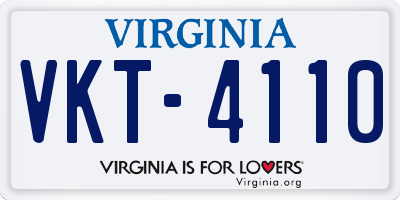 VA license plate VKT4110