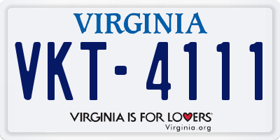 VA license plate VKT4111
