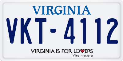 VA license plate VKT4112