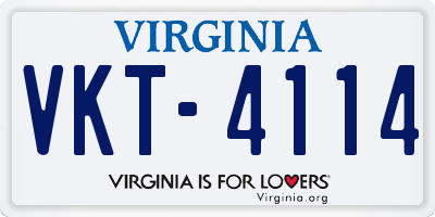 VA license plate VKT4114