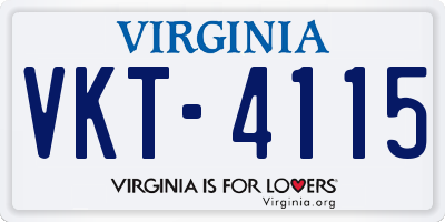 VA license plate VKT4115
