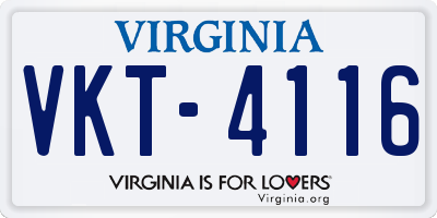 VA license plate VKT4116