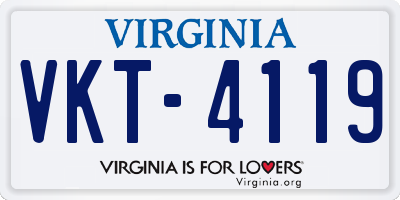 VA license plate VKT4119
