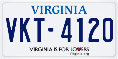VA license plate VKT4120