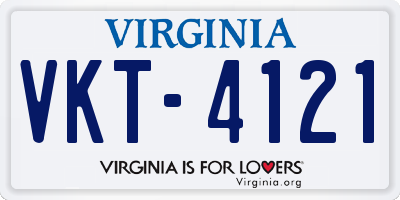 VA license plate VKT4121