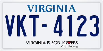VA license plate VKT4123