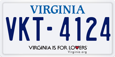 VA license plate VKT4124