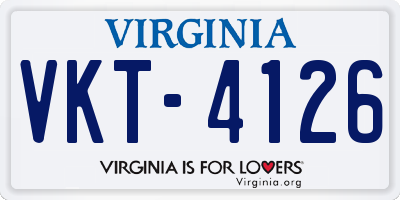 VA license plate VKT4126