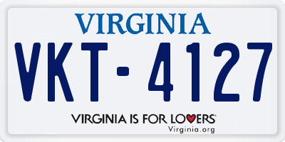 VA license plate VKT4127