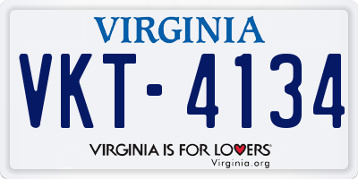 VA license plate VKT4134
