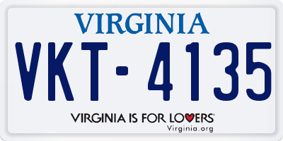 VA license plate VKT4135