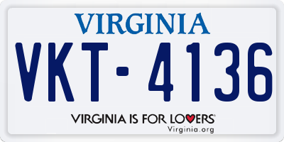 VA license plate VKT4136