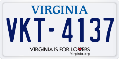 VA license plate VKT4137