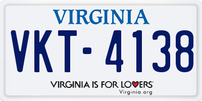 VA license plate VKT4138
