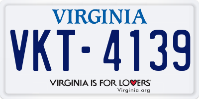 VA license plate VKT4139