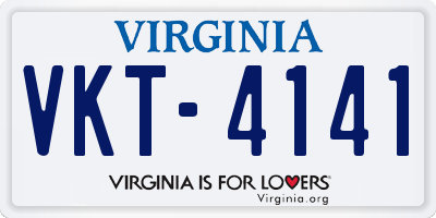 VA license plate VKT4141
