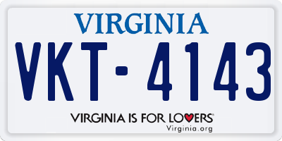 VA license plate VKT4143