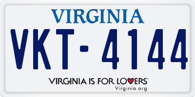 VA license plate VKT4144