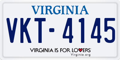 VA license plate VKT4145