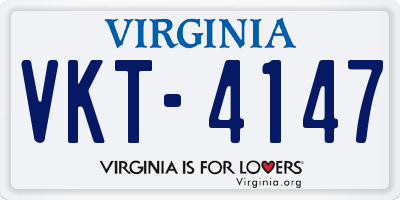 VA license plate VKT4147