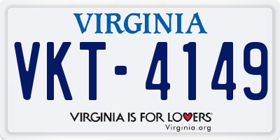 VA license plate VKT4149