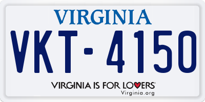 VA license plate VKT4150