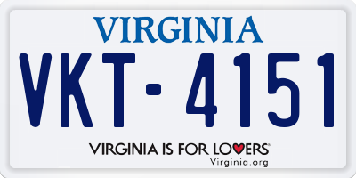 VA license plate VKT4151