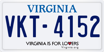 VA license plate VKT4152