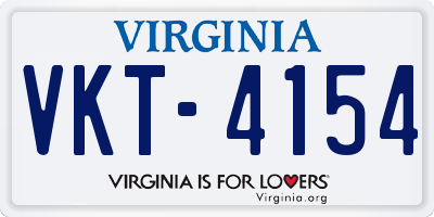 VA license plate VKT4154