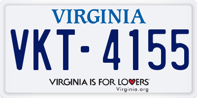 VA license plate VKT4155