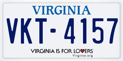 VA license plate VKT4157