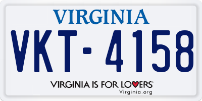 VA license plate VKT4158