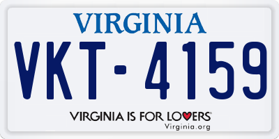 VA license plate VKT4159