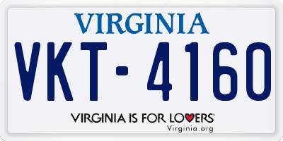 VA license plate VKT4160