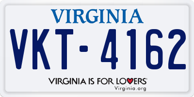 VA license plate VKT4162